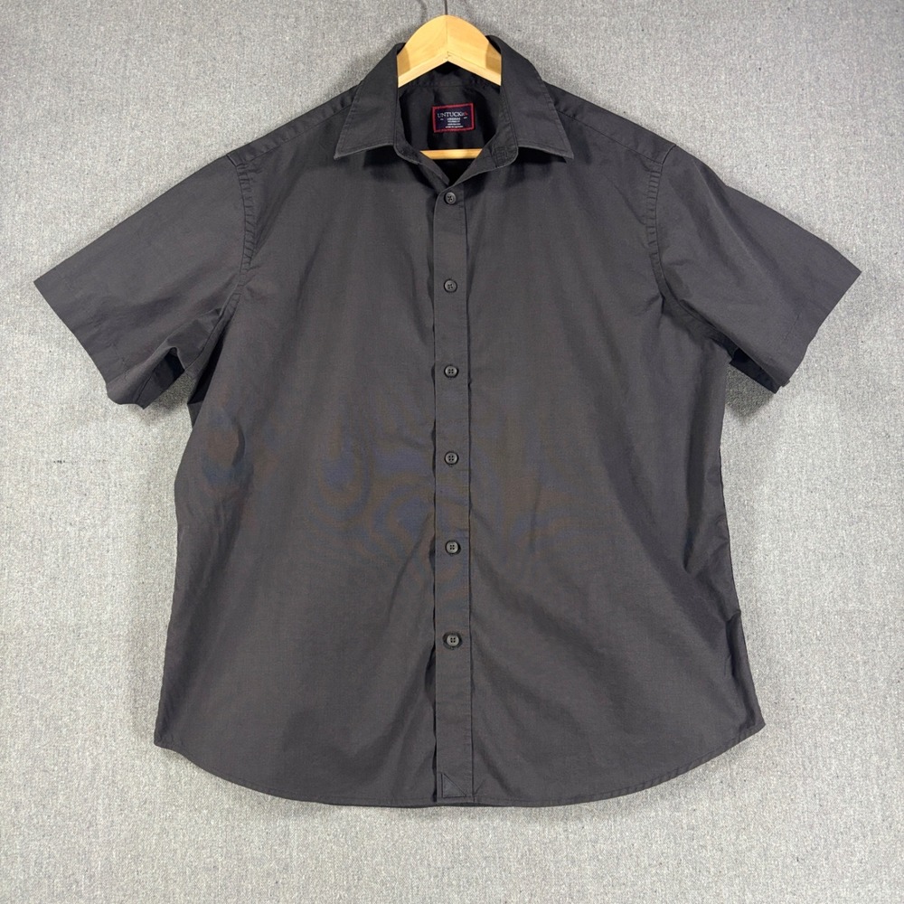 UNTUCKit Coufran Mens Relaxed Fit Short Sleeve Button Down Shirt Black 31264